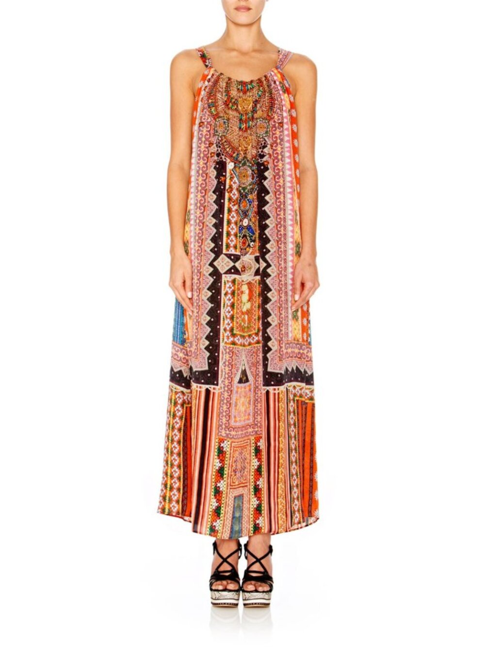 CAMILLA Child of the Tribe Drawstring Dress 100% Silk One Size Maxi 2014 Archive